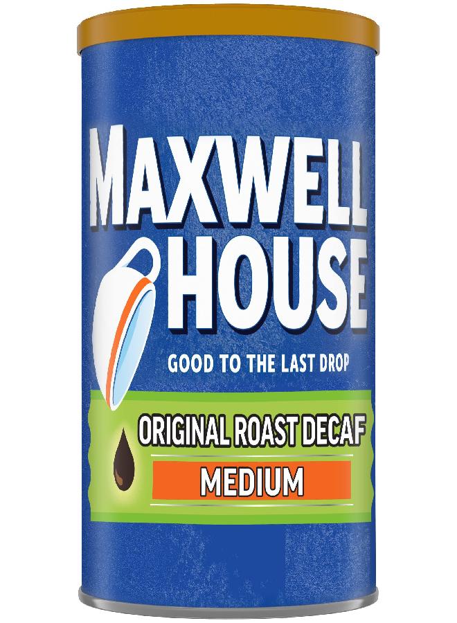 Maxwell House Original Blend Decaf Ground Coffee, Medium Roast, 11 Ounce Canister - Image 1
